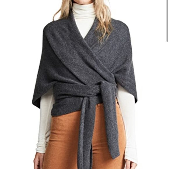 White + Warren Accessories - White + Warren Cashmere Body Wrap Shawl Charcoal Heather OS